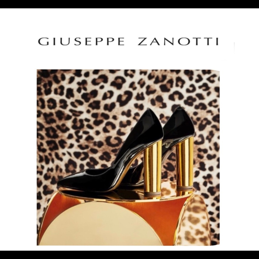 giuseppe zanotti • NEW • gold block heel